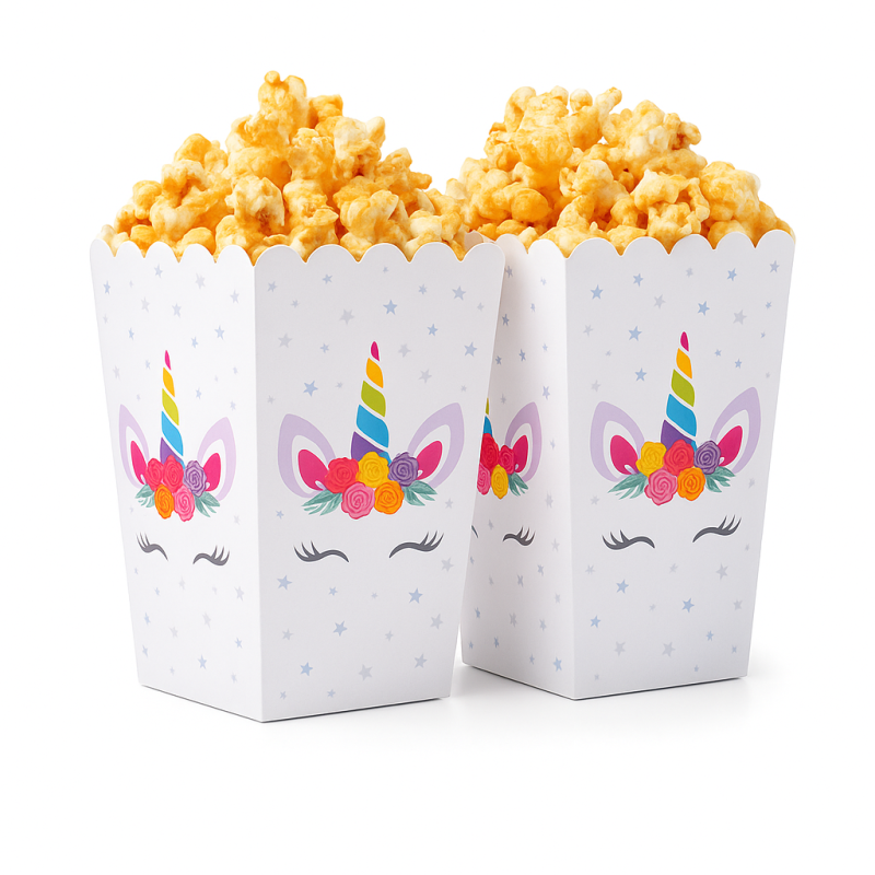 Pudełka na popcorn jednorożec 6 szt