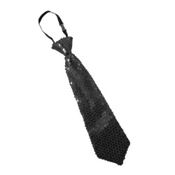 Krawat czarny w cekiny 31 cm