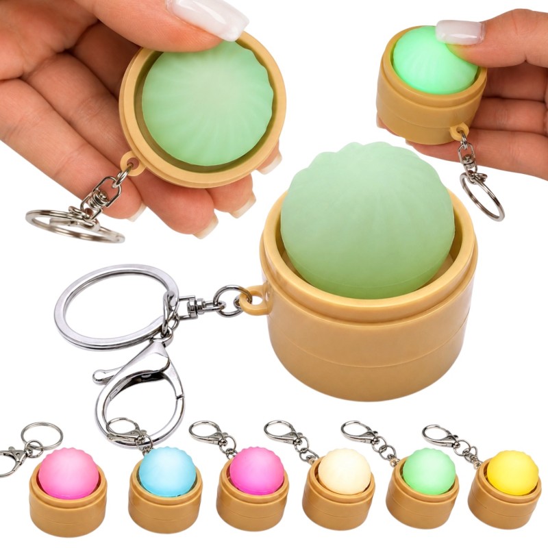 Brelok antystresowy dumpling pierożek LED 4x4,5 cm