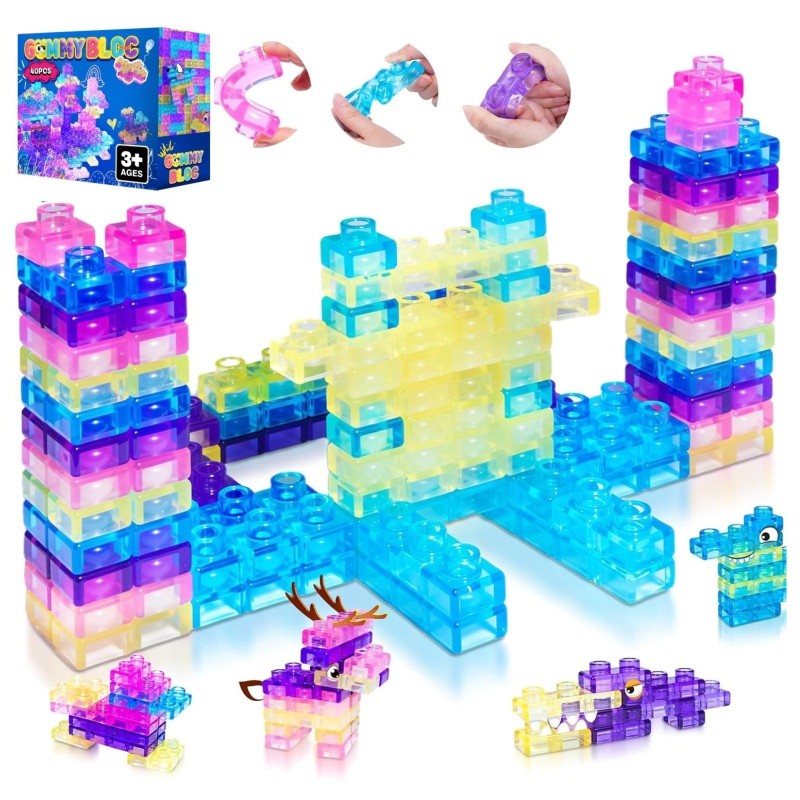 Klocki żelowe gniotki Magic Gummy Block 40 elementów