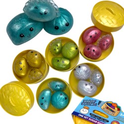 Gniotek Dumpling brokatowy x3 – squishy pierożki antystresowe glitter