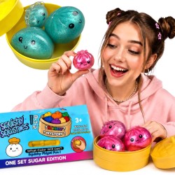 Gniotek Dumpling brokatowy x3 – squishy pierożki antystresowe glitter