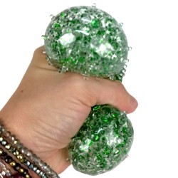 Gniotek kula sensoryczna brokatowa z wypustkami 8 cm