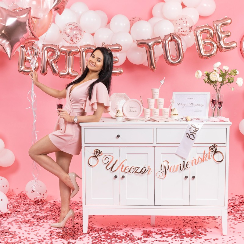 Baner papierowy Wieczór Panieński rose gold 150 cm