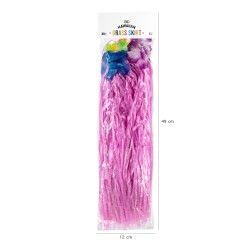 Spódniczka hawajska aloha różowa 40 cm z kwiatami 1 szt.