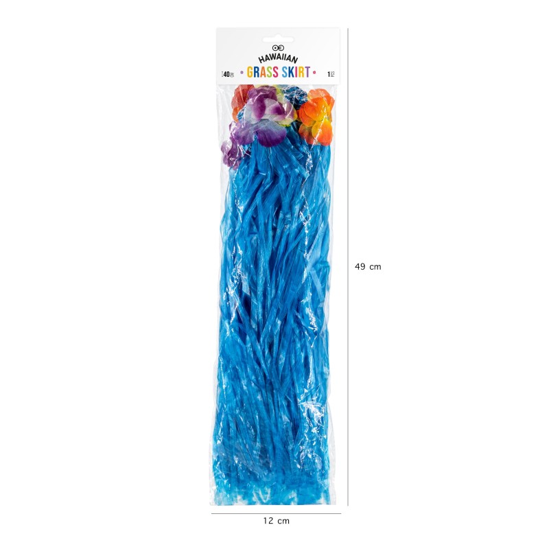 Spódniczka hawajska niebieska 40 cm na imprezę aloha