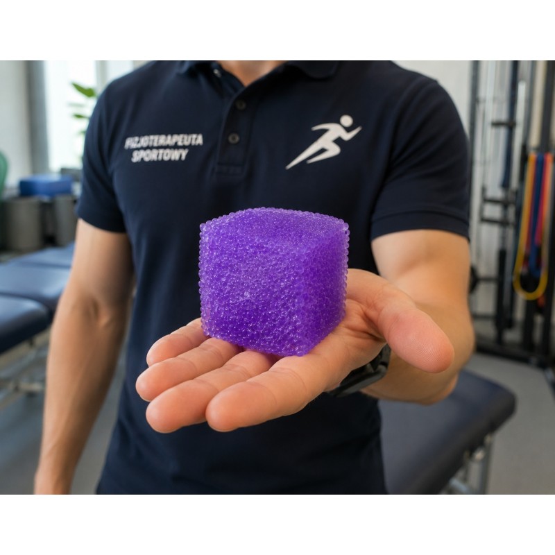 Gniotek żelowy kostka 4x4x4 cm do rehabilitacji dłoni