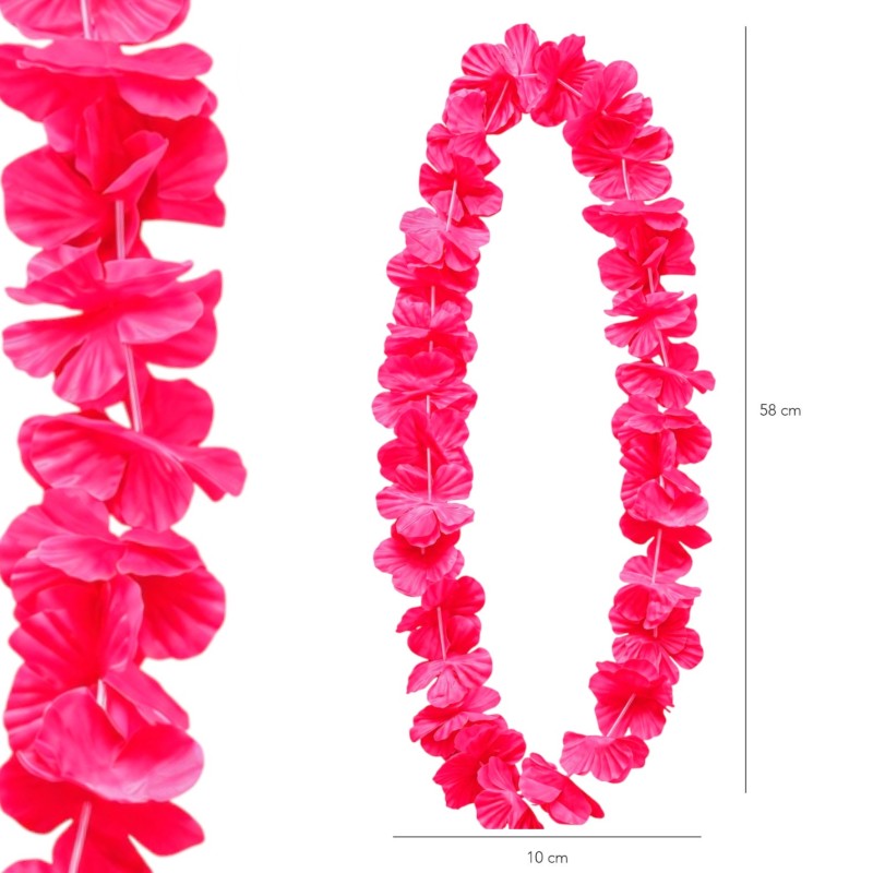 Naszyjnik kwiatowy Aloha różowy lei 100 cm
