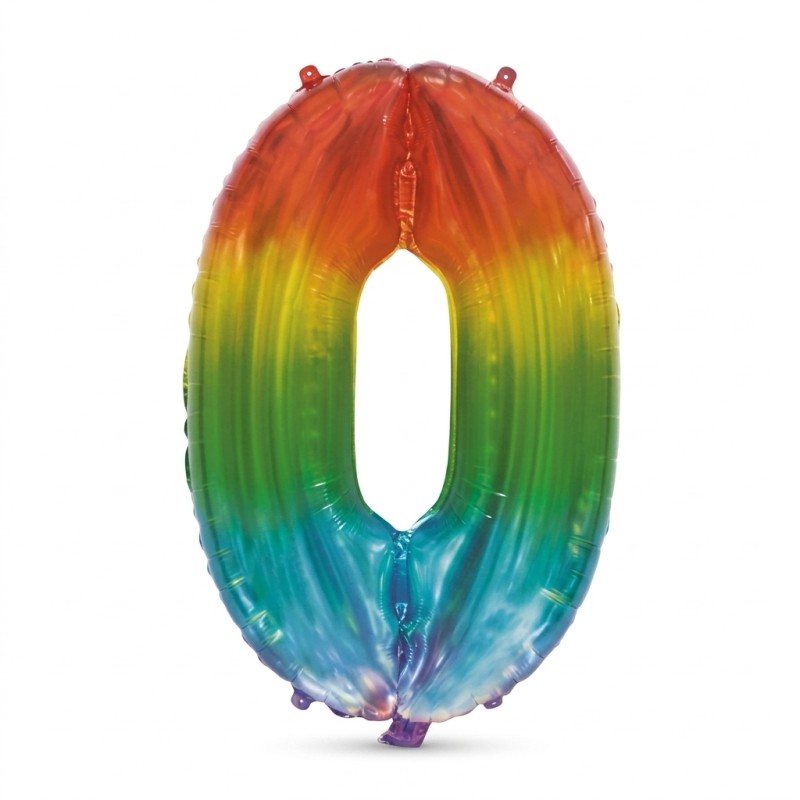 Balon foliowy cyfra tęczowy 80 cm