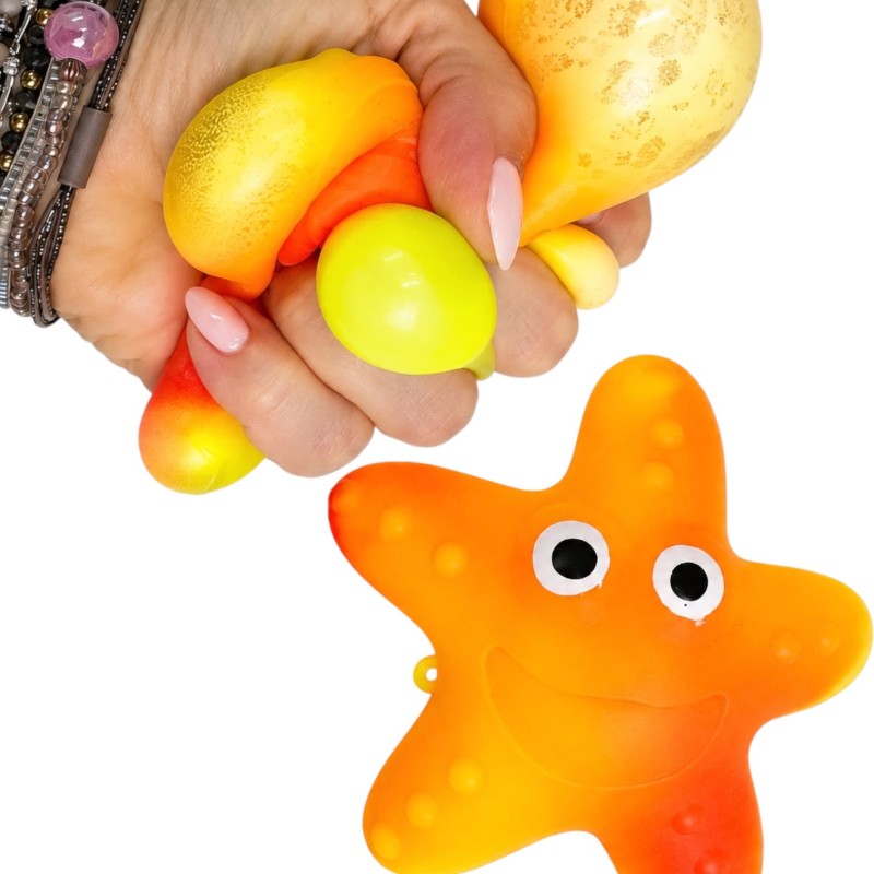 Gniotek piankowy rozgwiazda z oczkami 10 cm sof touch 1 szt.