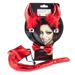 Diabeł zestaw rogi opaska ogon